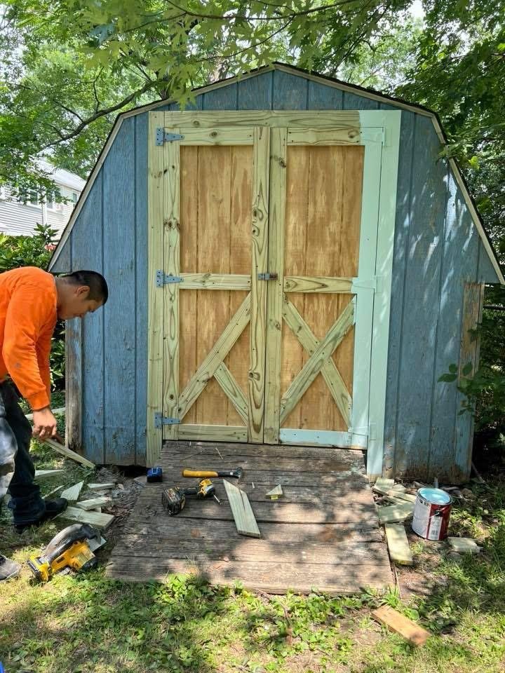Rebuilding shed doors with new framing