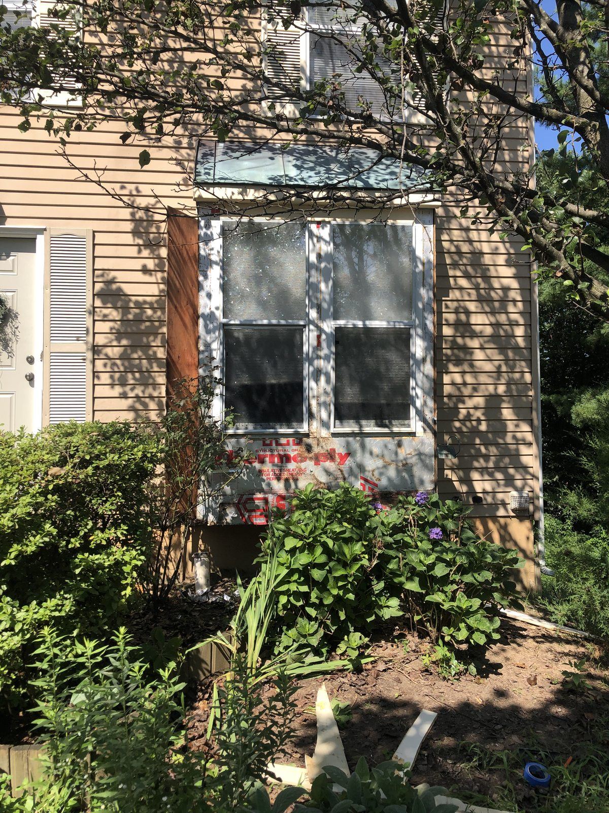 Window and trim removed before rebuild